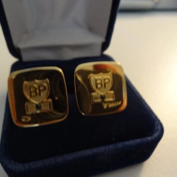 BP 14K cufflinks set with Emeralds, attachment 10k gold plated - Picture 1 of 4